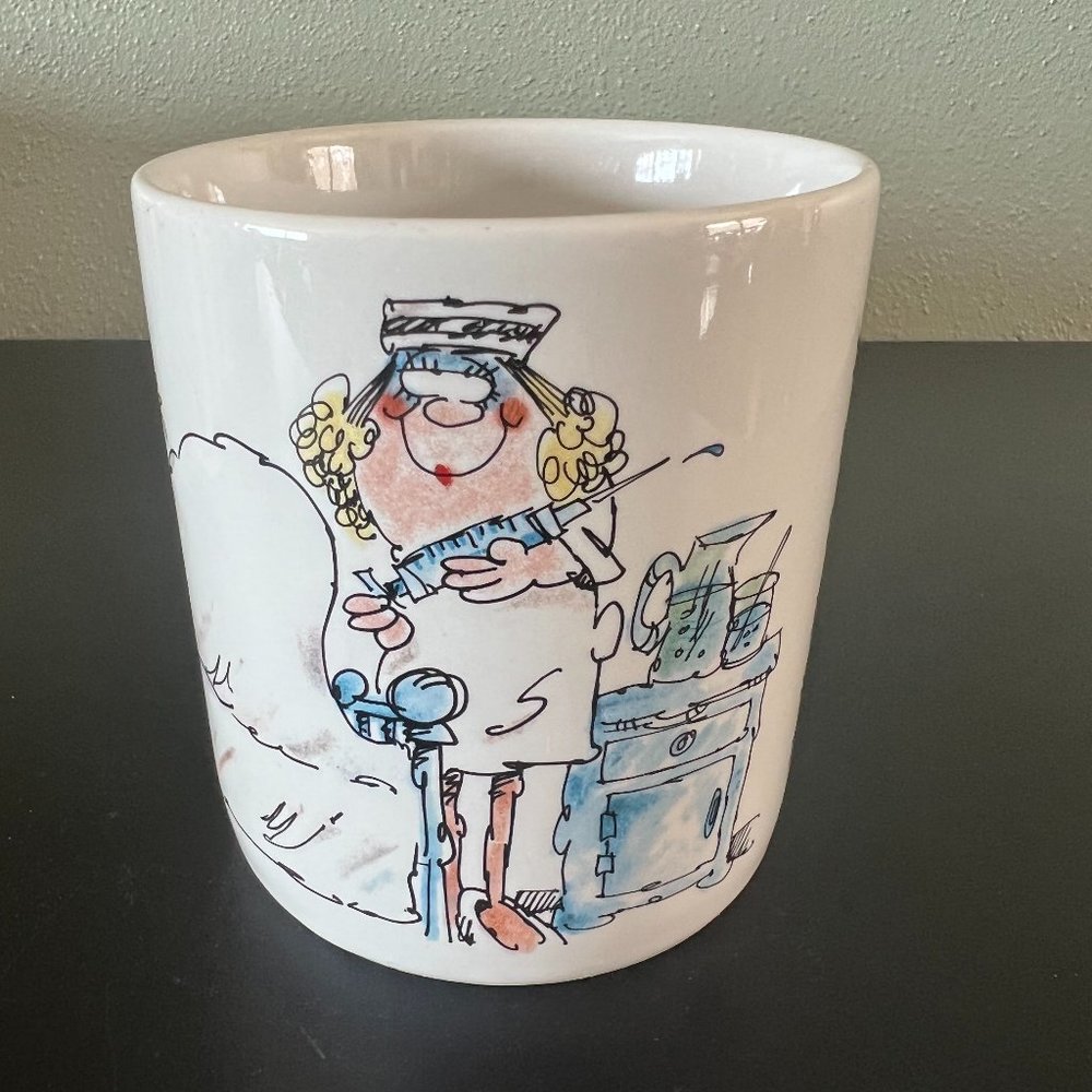 Vintage Russ Berrie Nurse Definition Coffee Cup Mug Funny Ceramic Gag Gift 1980s